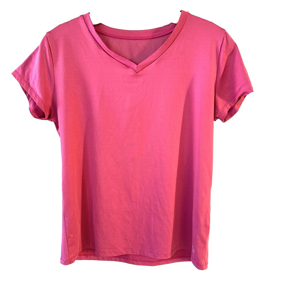 Vogo Shirt Women's Pink SS Activewear T Shirt Mesh Top Back - M